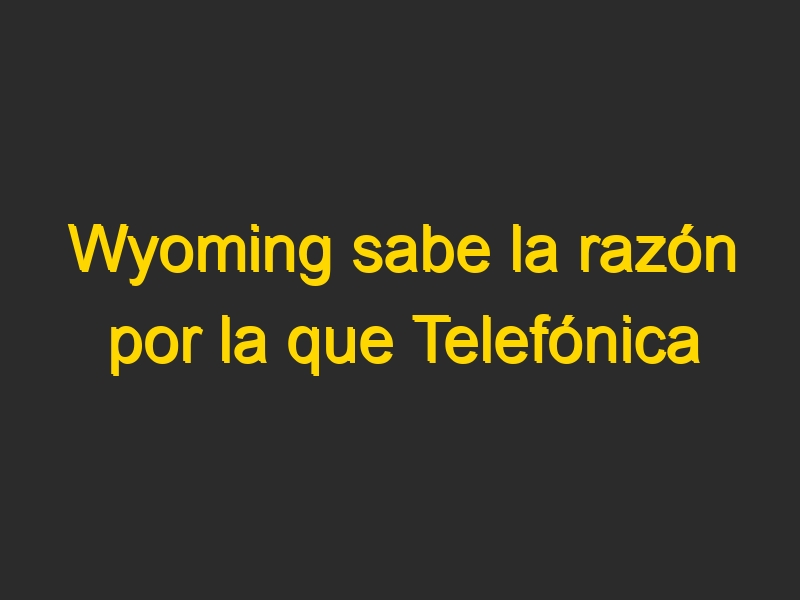 Wyoming sabe la razón por la que Telefónica necesita despedir a 6000 trabajadores